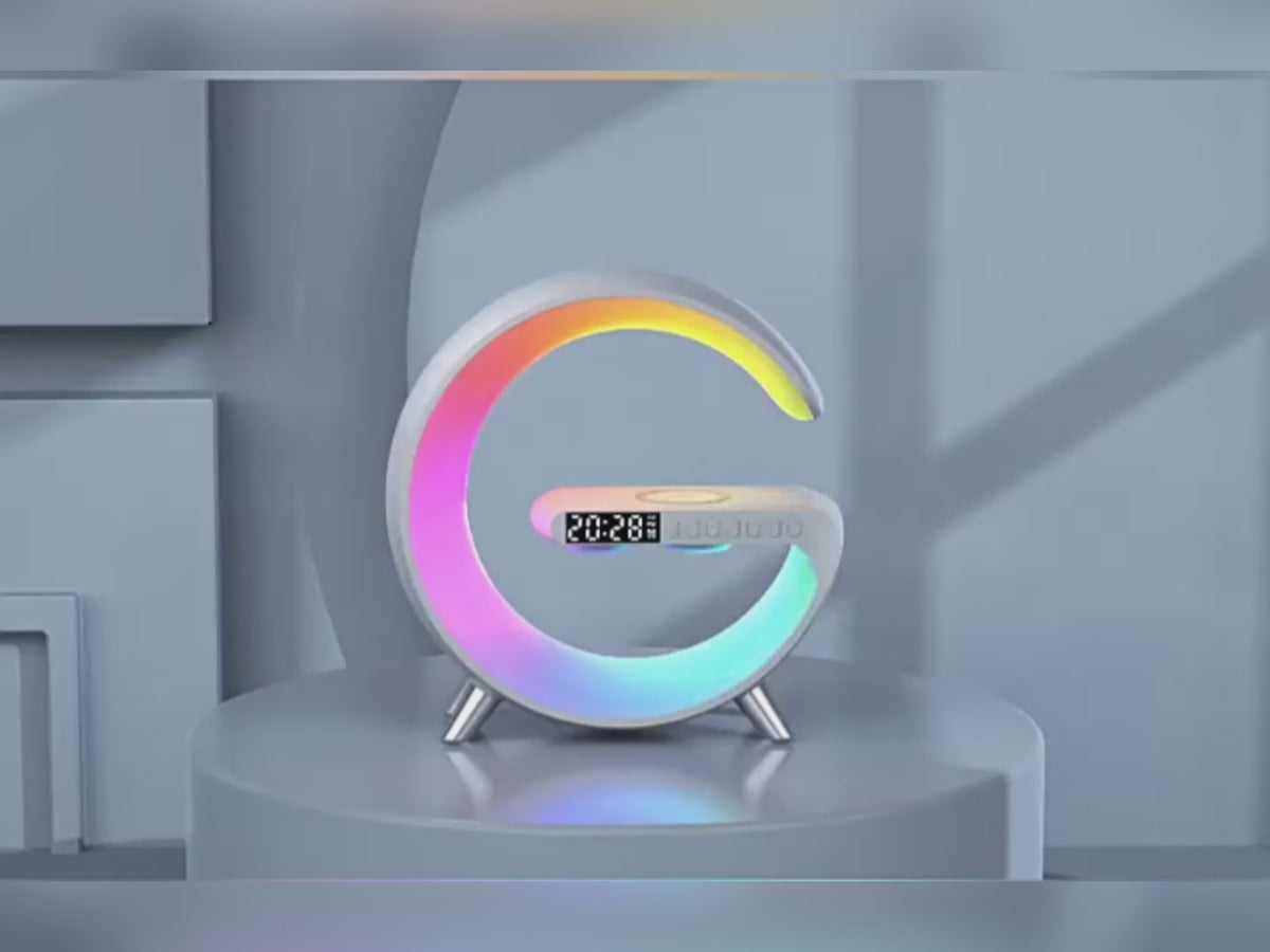 Lampe LED G connectée – Enceinte Bluetooth & chargeur sans fil