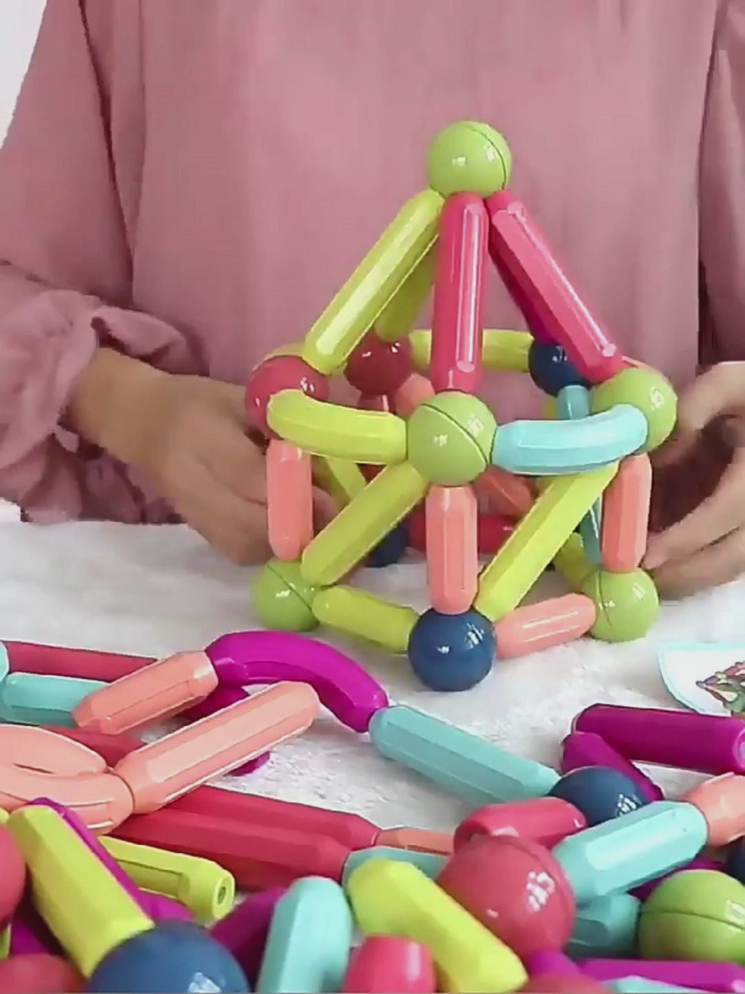 Blocs de Construction Magnétiques Enfants — Jeu Éducatif 25 à 64 Pièces