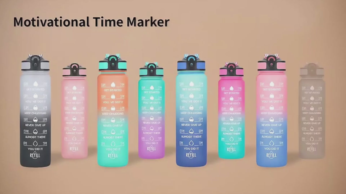 Gourde de Sport 1 L avec Infuseur et Repères Horaires