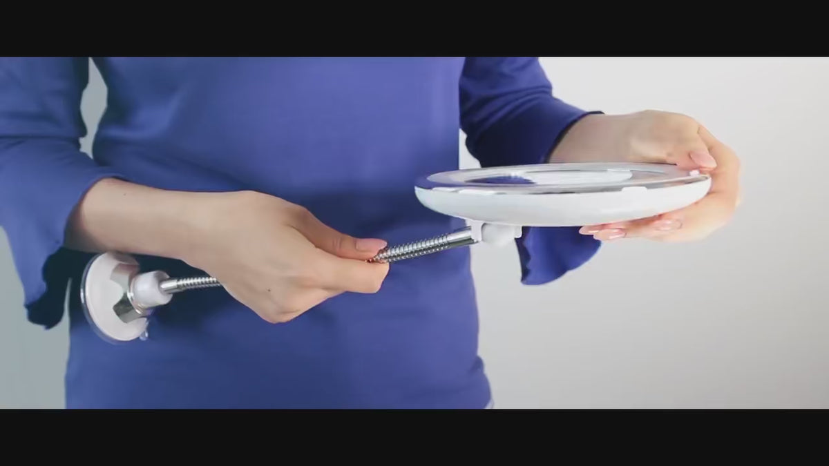 Miroir Grossissant LED à Ventouse – Bras Flexible Orientable 360°