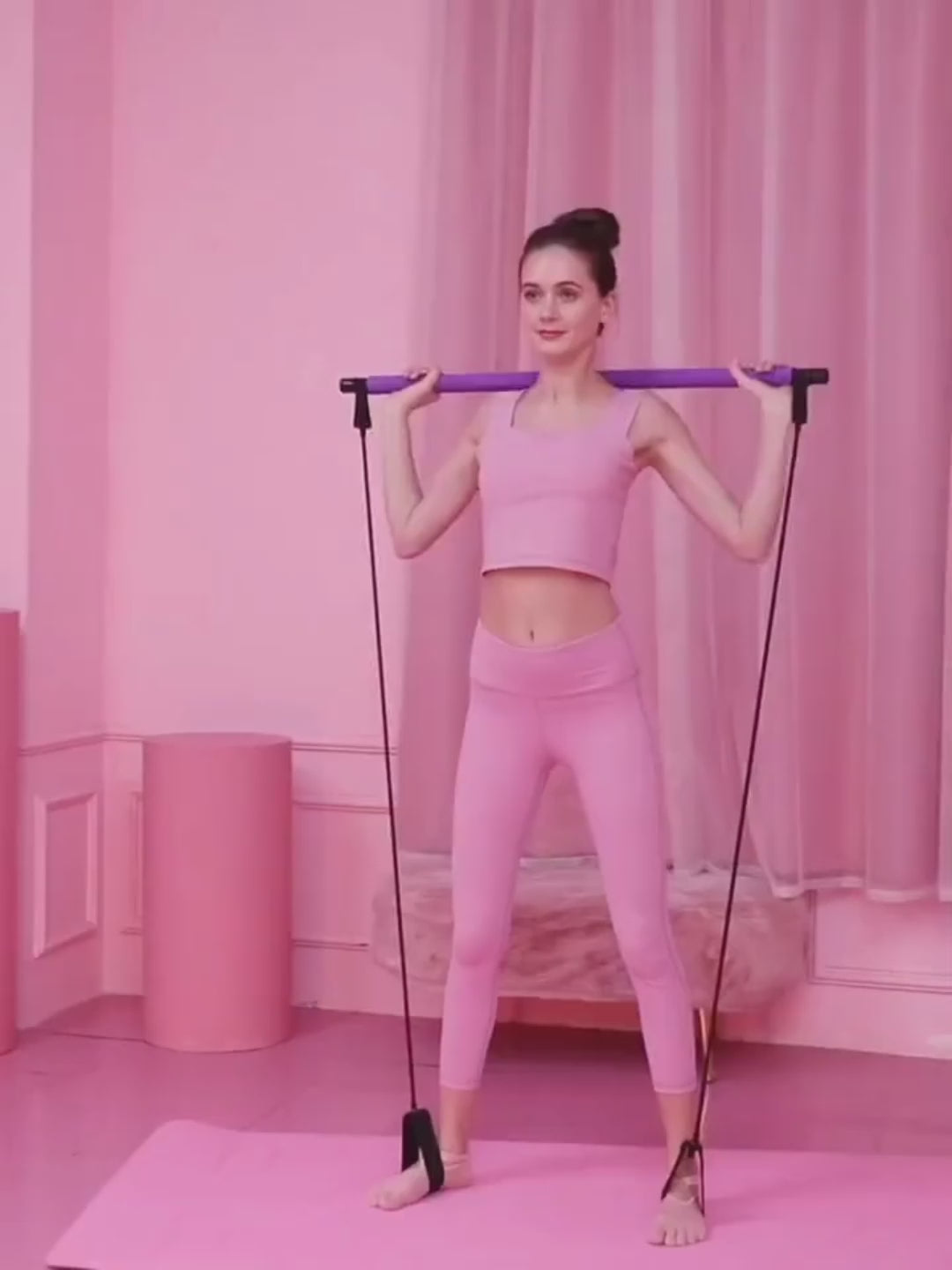 Barre de Fitness & Élastiques de Résistance — Yoga, Pilates & Musculation