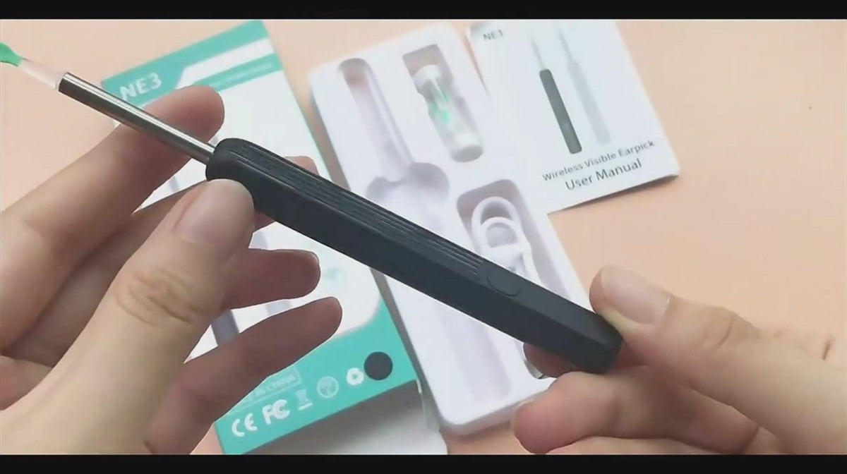 Cure-oreille connecté avec caméra HD et lumière LED – sans fil