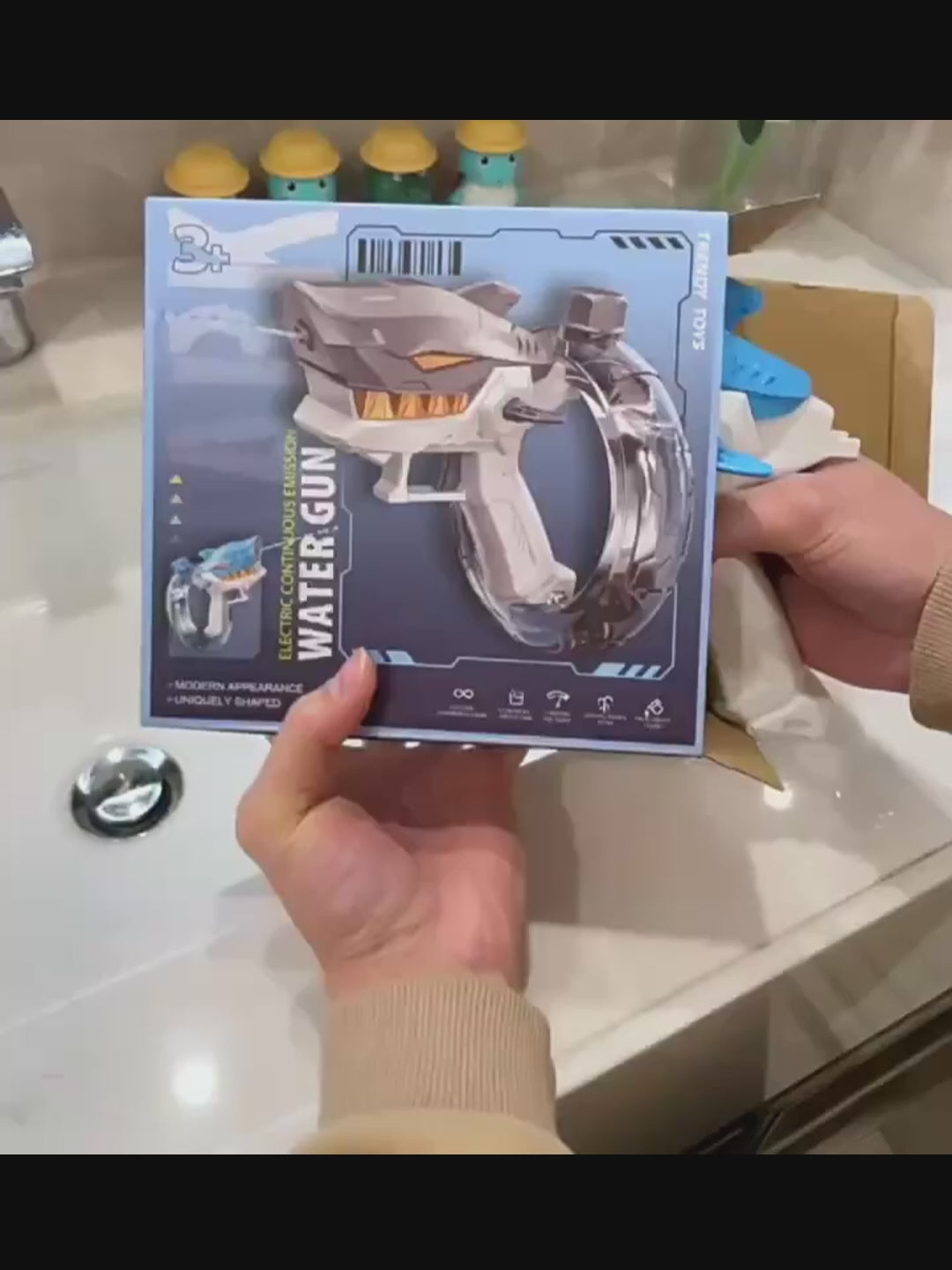 Pistolet à Eau Électrique Requin – Tir Automatique Continu & Grande Capacité